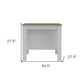 White and Brown 41" Kitchen Island With Storage