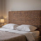 Brown Natural and Rustic Woven Banana Leaf Straight Queen Size Headboard