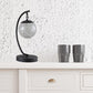 14" Matte Black Metal Arched Hanging Orb USB Table Lamp