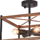 Brown And Black Lantern Four Light Metal Chandelier
