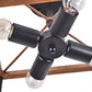 Brown And Black Lantern Four Light Metal Chandelier