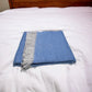 Cobalt Blue Mini Dot Fringed Throw Blanket