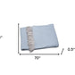 Sky Blue Mini Dot Fringed Throw Blanket