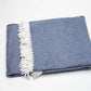 Navy Blue Mini Dot Fringed Throw Blanket