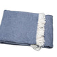 Navy Blue Mini Dot Fringed Throw Blanket
