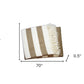 Cream and Stone Slanted Stripe Fringed Throw Blanket