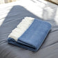 50" X 60" Denim Blue Woven Herringbone Plush Throw Blanket