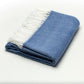 50" X 60" Denim Blue Woven Herringbone Plush Throw Blanket
