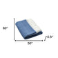 50" X 60" Denim Blue Woven Herringbone Plush Throw Blanket