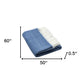50" X 60" Denim Blue Woven Herringbone Plush Throw Blanket