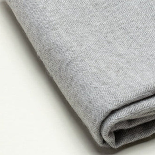60" X 50" Light Gray Herringbone Plush Throw Blanket