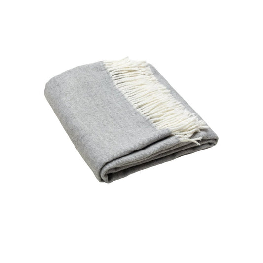 60" X 50" Light Gray Herringbone Plush Throw Blanket