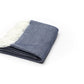 50" X 60" Navy Blue And White Woven Herringbone Plush Throw Blanket