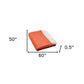 50" X 60" Orange And White Woven Herringbone Plush Throw Blanket