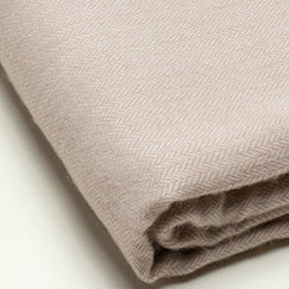 50" X 60" Light Brown Woven Herringbone Plush Throw Blanket with Tassels