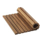 20" Brown Teak Wood Rolling Square Bath Mat