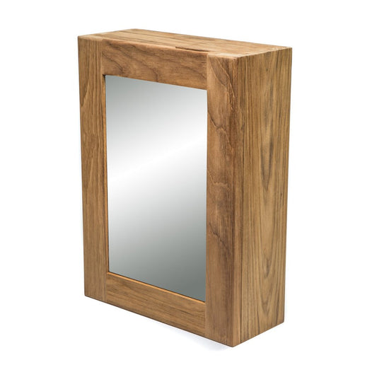 Solid Teak Mirrored Hanging Medicine Cabinet