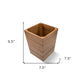 10" Traditional Solid Teak Small Waste Basket