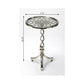 26" Silver Aluminum Open Lattice Round Top End Table