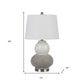Set Of Two 24" Silver Metal Two Light Desk Table Lamps With White Globe Shade