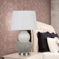 Set Of Two 24" Silver Metal Two Light Desk Table Lamps With White Globe Shade