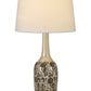 Set Of Two 30" Silver Metal Two Light Bedside Table Lamps With White Globe Shade
