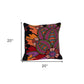 20" Black and Orange Cotton Throw Pillow With Embroidery