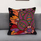 20" Black and Orange Cotton Throw Pillow With Embroidery