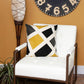 20" Black White And Yellow Cotton Throw Pillow