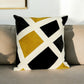 20" Black White And Yellow Cotton Throw Pillow