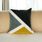 20" Black and Yellow Geometric Cotton Throw Pillow