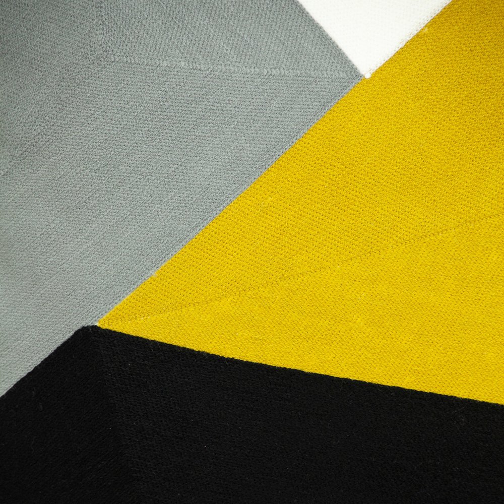 20" Black and Yellow Cotton Throw Pillow