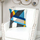 20" Blue and White Cotton Throw Pillow