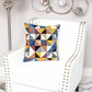 20" Black and Yellow Cotton Throw Pillow