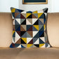 20" Black and Yellow Cotton Throw Pillow
