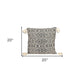 20" x 20" Black and Cream Bohemian Pattern Square Accent Throw Pillow with Tassel
