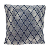 20" x 20" Blue Argyle Transitional Accent Throw Pillow