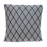 20" x 20" Blue Argyle Transitional Accent Throw Pillow