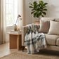 Transitional Gray and White Woven Handloom Throw