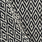 52" X 67" Black And Beige Geometric Diamond Throw Blanket with Tassels