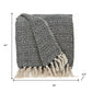 52" X 67" Black And Beige Geometric Diamond Throw Blanket with Tassels