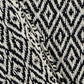 52" X 67" Black And Beige Geometric Diamond Throw Blanket with Tassels