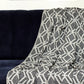 Grey and Beige Handloom Geometric Woven Throw Blanket