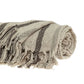 67" X 52" Beige And Taupe Cotton Woven Striped Throw Blanket with Fringe