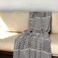 52" X 67" Beige and Black Quilted Cotton Abstract Throw Blanket