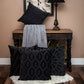 Blue and Beige Woven Handloom Throw with Tassels