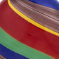 9" Red Blue and Green Striped Murano Style Art Glass Table Vase