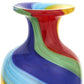 10" Rainbow Abstract Murano Style Glass Table Vase