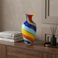 10" Rainbow Abstract Murano Style Glass Table Vase