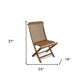 24" Brown Solid Wood Indoor Outdoor Deck Chair